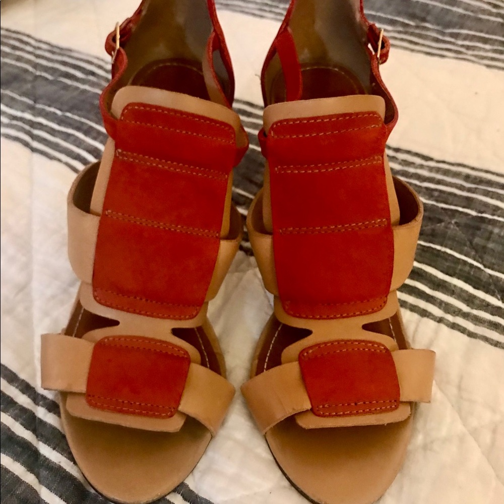 Elizabeth and James Color Block leather sandals